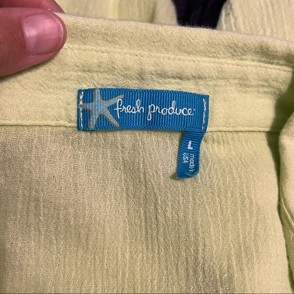 Fresh Produce 3/4 Sleeve Button Down Cotton Shirt - Picture 7 of 8